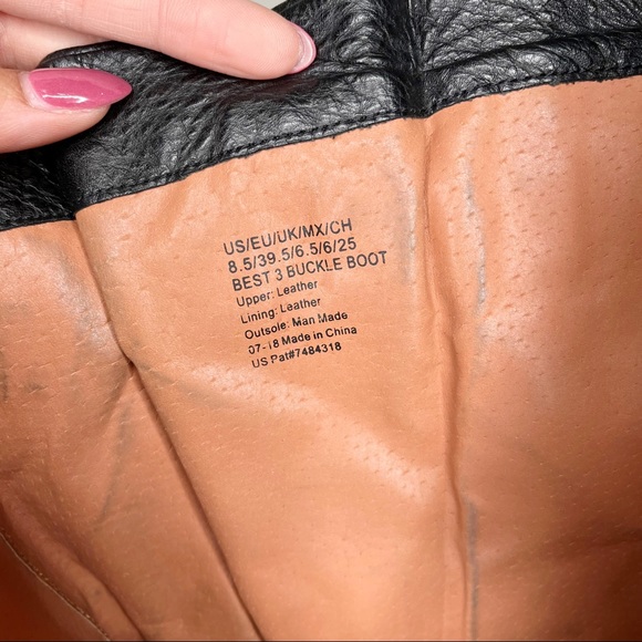 Gentle Souls by Kenneth Cole 3 Buckle Mid-Calf Black Leather Boots in Size 8.5 - Picture 6 of 10